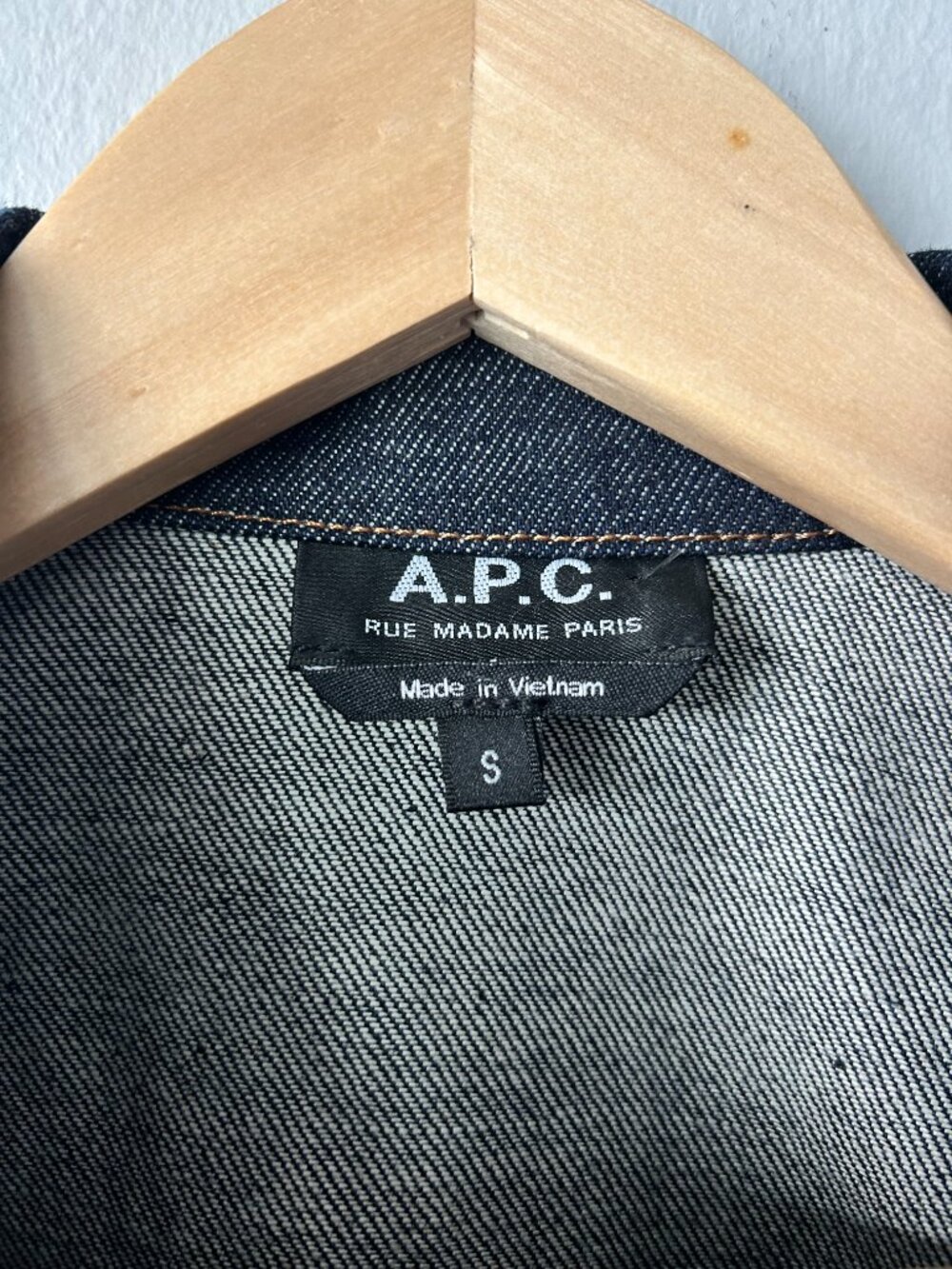 A.P.C. Veste Jean Work Denim Jacket Indigo 100% Cotton Utility S - Picture 3 of 10